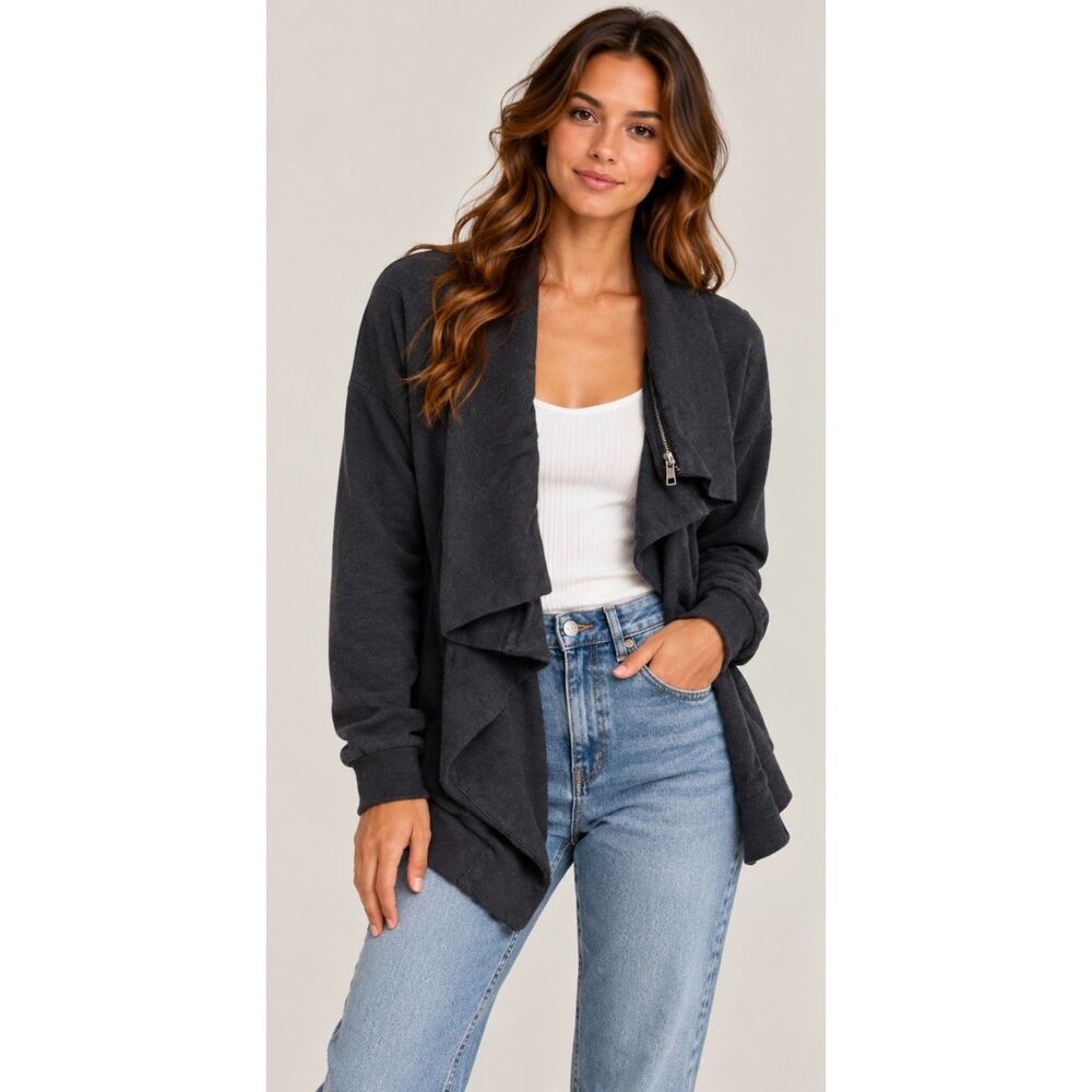 Allsaints Dahlia Sweat Open Cardigan Sweater Sz S